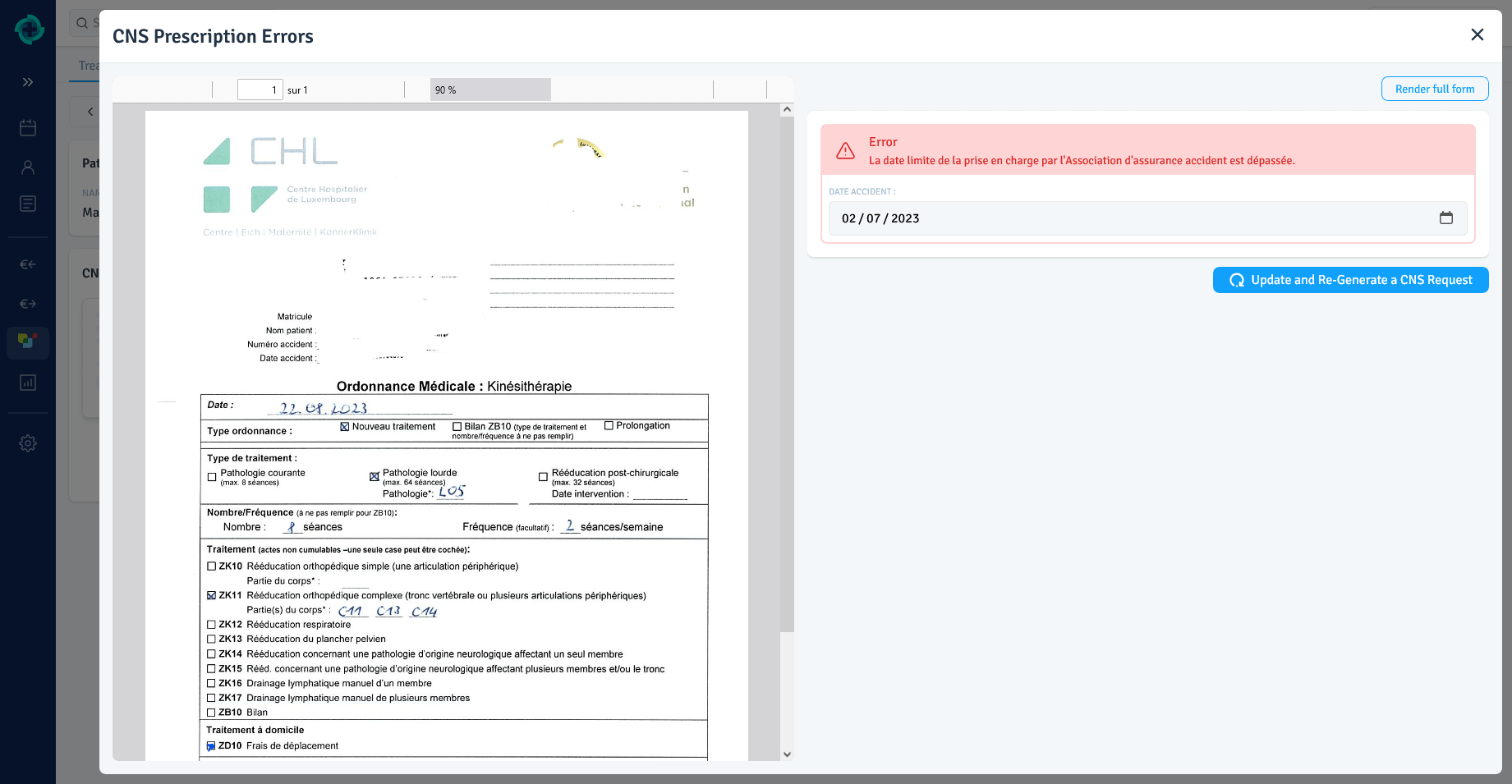 logicare CNS coverage errors