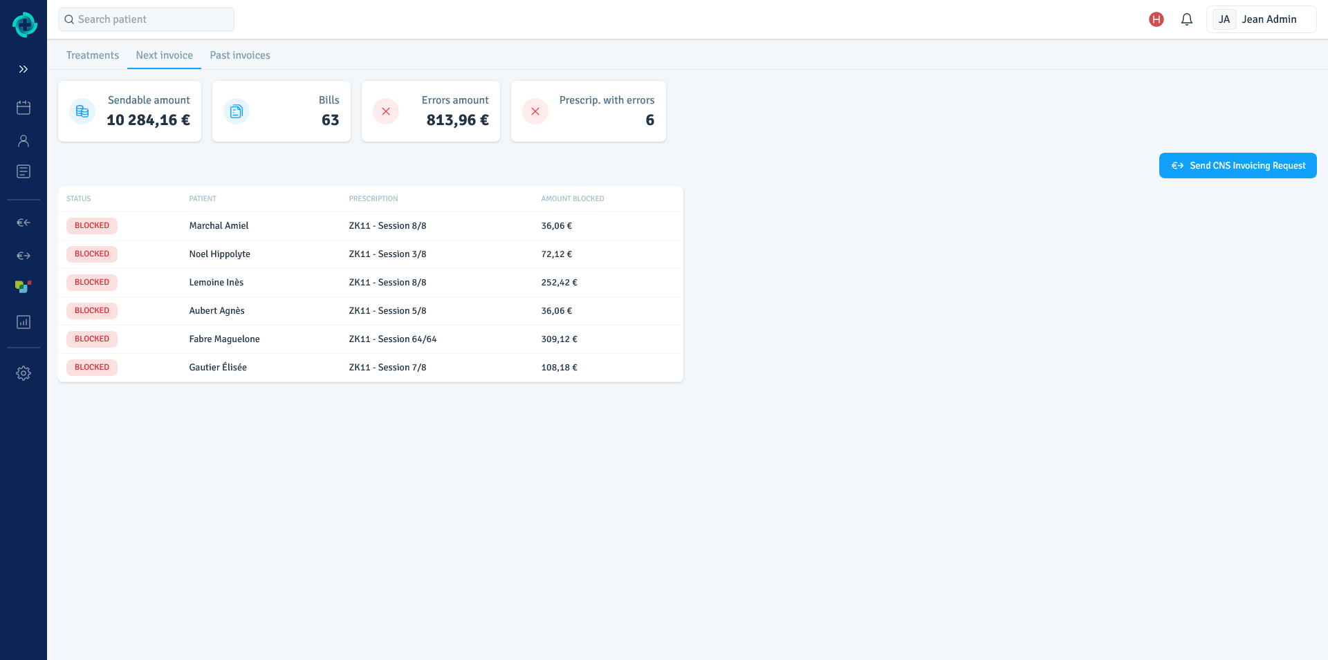 logicare CNS billing